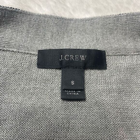 J Crew Cardigan Sweater Velvet Black Grey Size Small Button Vneck - Picture 5 of 10